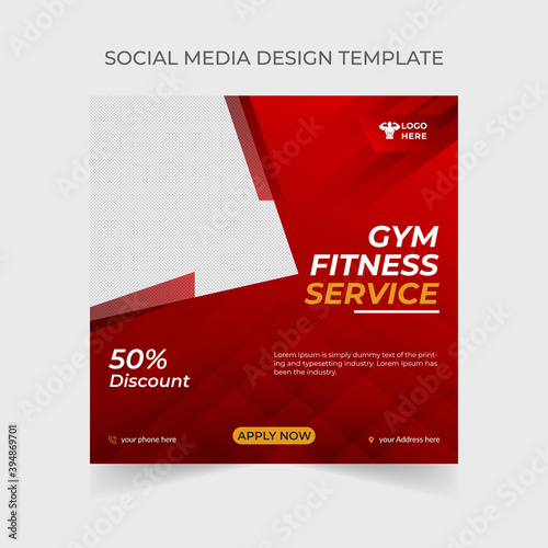 Gym fitness social Media Banner template social media post web banner square banner flyer poster