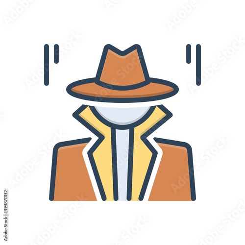 Color illustration icon for investigator