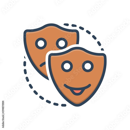 Color illustration icon for pretend