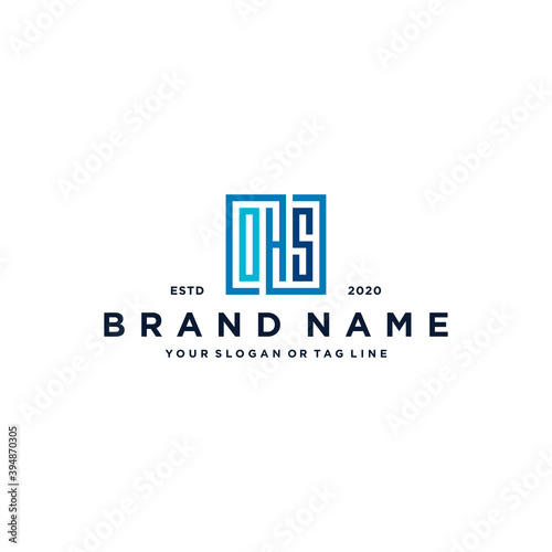 letter OHS square logo design vector