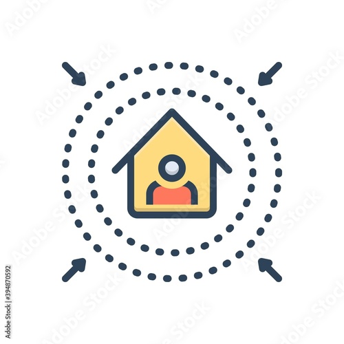Color illustration icon for prevent
