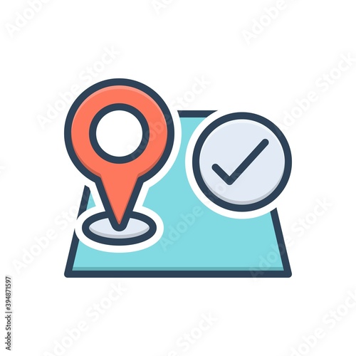 Color illustration icon for arrive