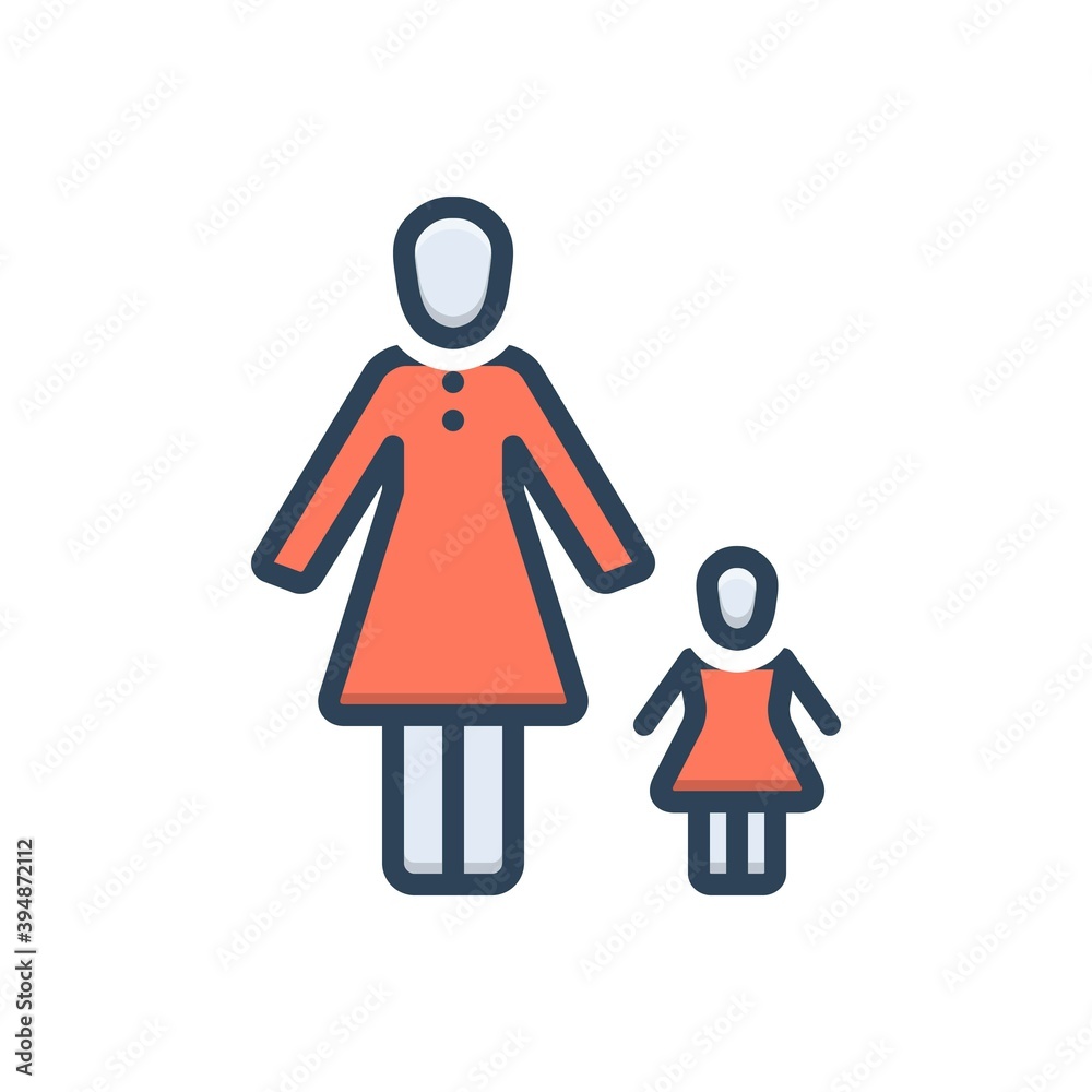 Fototapeta premium Color illustration icon for mother