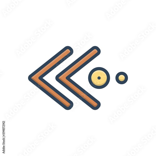 Color illustration icon for previously