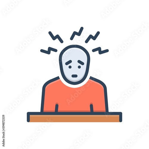 Color illustration icon for concern