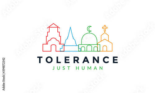 religious tolerance logo vector icon illustration design