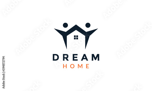 family dream home simple logo vector icon illustration design