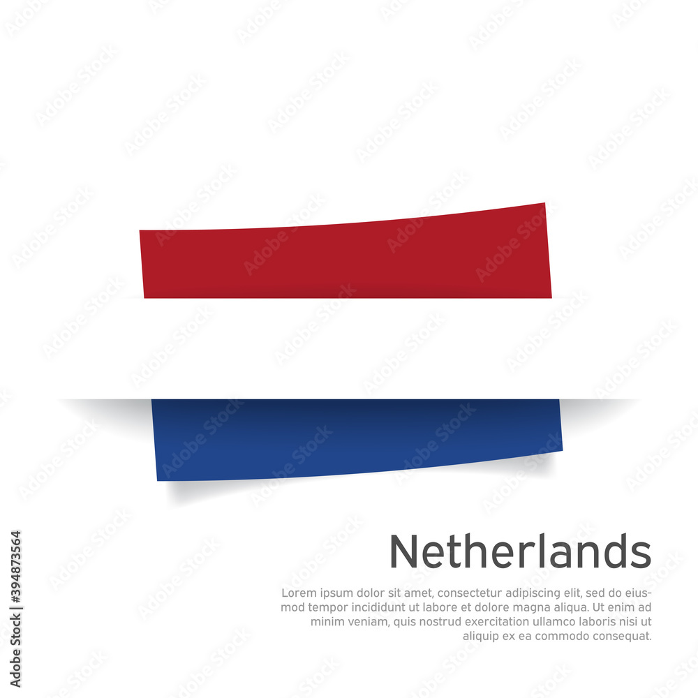 Netherlands flag in paper cut style. Creative background for patriotic holiday card design. National Poster. Cover, banner in state colors of the Netherlands. Vector tricolor design Netherlands flag in paper cut style. Creative background for patriotic holiday card design. National Poster. Cover, banner in state colors of the Netherlands. Vector tricolor design