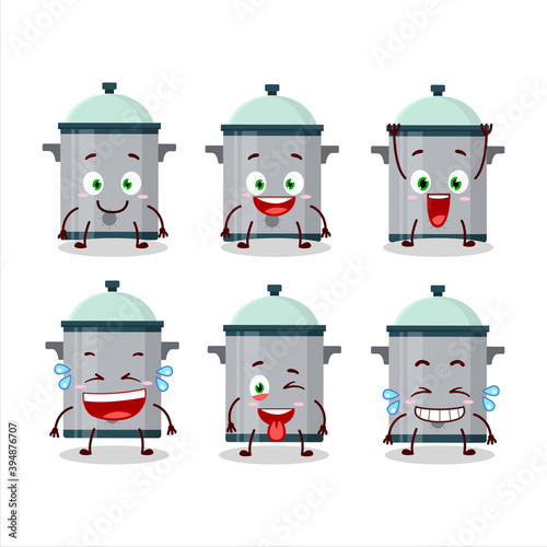 Cartoon character of cooking pan with smile expression