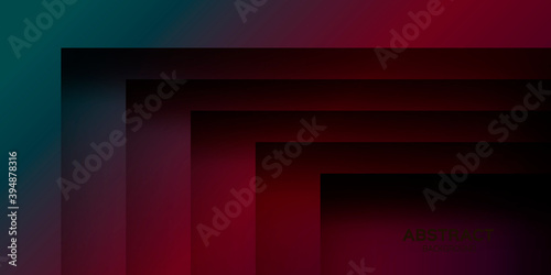 Dark banner templates with paper cut square shapes. Trendy modern abstract design.