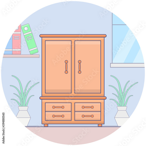 Room Wardrobe Vector 