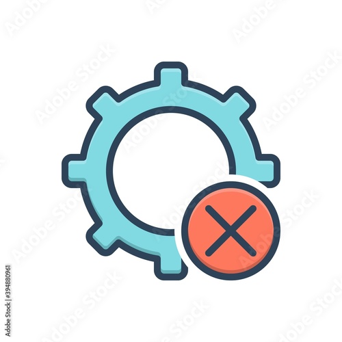 Color illustration icon for dismiss