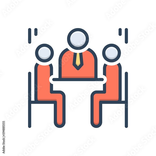 Color illustration icon for council