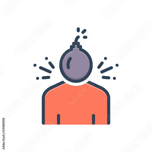 Color illustration icon for disorder