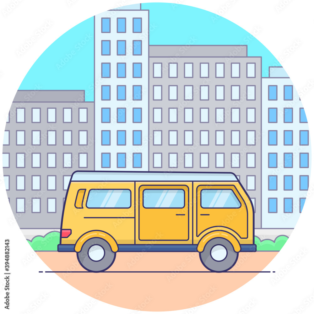 Minivan Transport Vector 