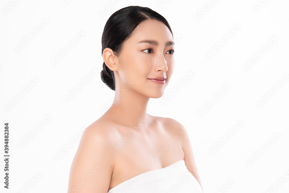 Beautiful young asian woman with clean fresh skin on white background, Face care, Facial treatment, Cosmetology, beauty and spa, Asian women portrait Beautiful young asian woman with clean fresh skin on white background, Face care, Facial treatment, Cosmetology, beauty and spa, Asian women portrait