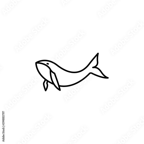 whale line icon. signs and symbols can be used for web, logo, mobile app, ui, ux