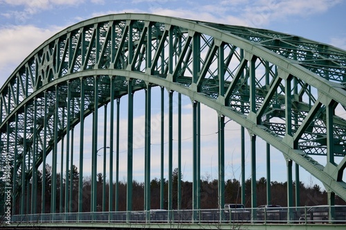 green steel bridge over river © skrapbob