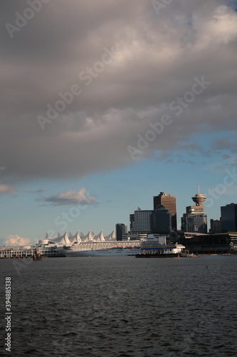 View of Vancouver downtown skyline and coal harbour during springtime seen from Vancouver Stanley Park, British Columbia,  Canada. © CYSUN