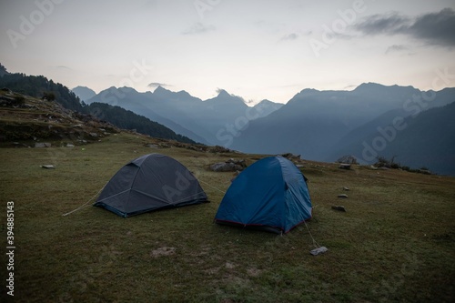 Fototapeta Naklejka Na Ścianę i Meble -  Camping in the mountains in Himachal