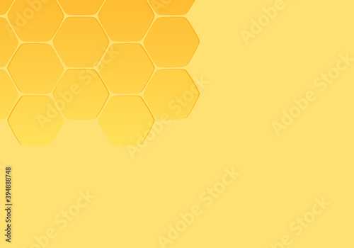 Abstract honeycomb with yellow blur hexagon grid cells on yellow background vector illustration.
