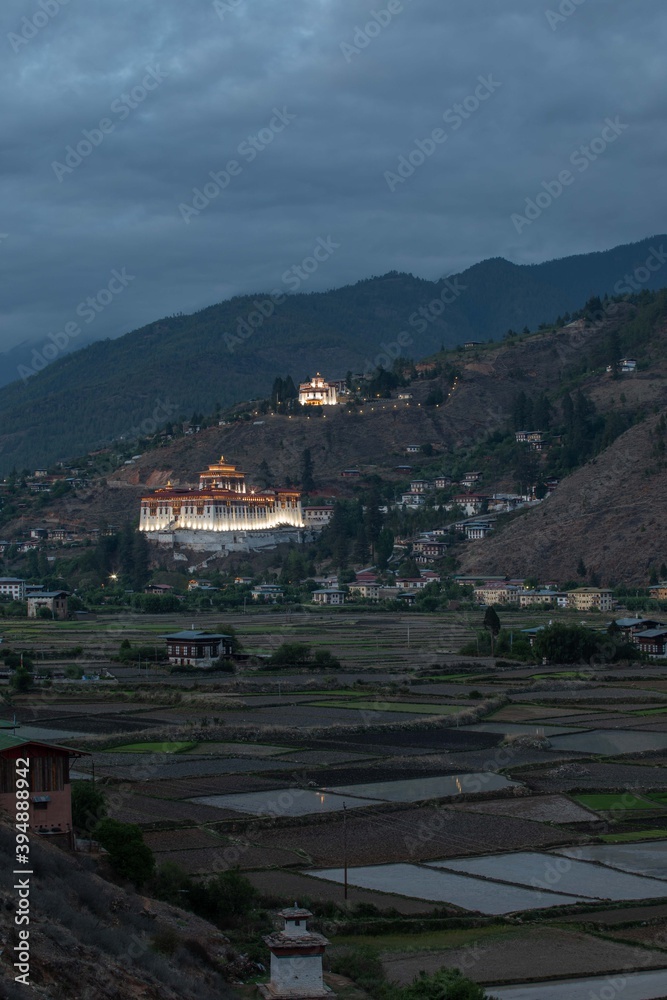 Monastery in Bhutan on hilltop