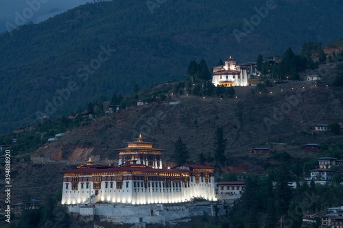 Monastery in Bhutan on hilltop