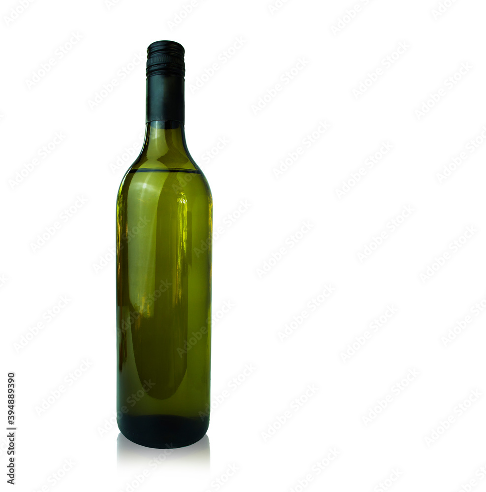 Wine bottle isolated on white background with clipping paths for graphic design