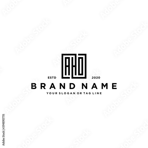 letter AHO square logo design vector photo