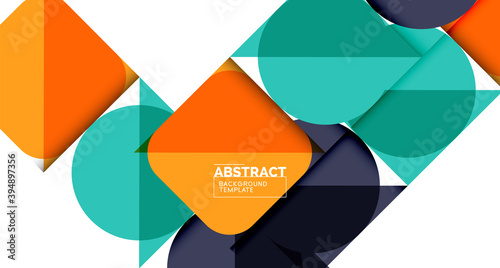 Clean minimal geometric abstract background with triangles and circles. Vector illustration for covers, banners, flyers and posters and other designs