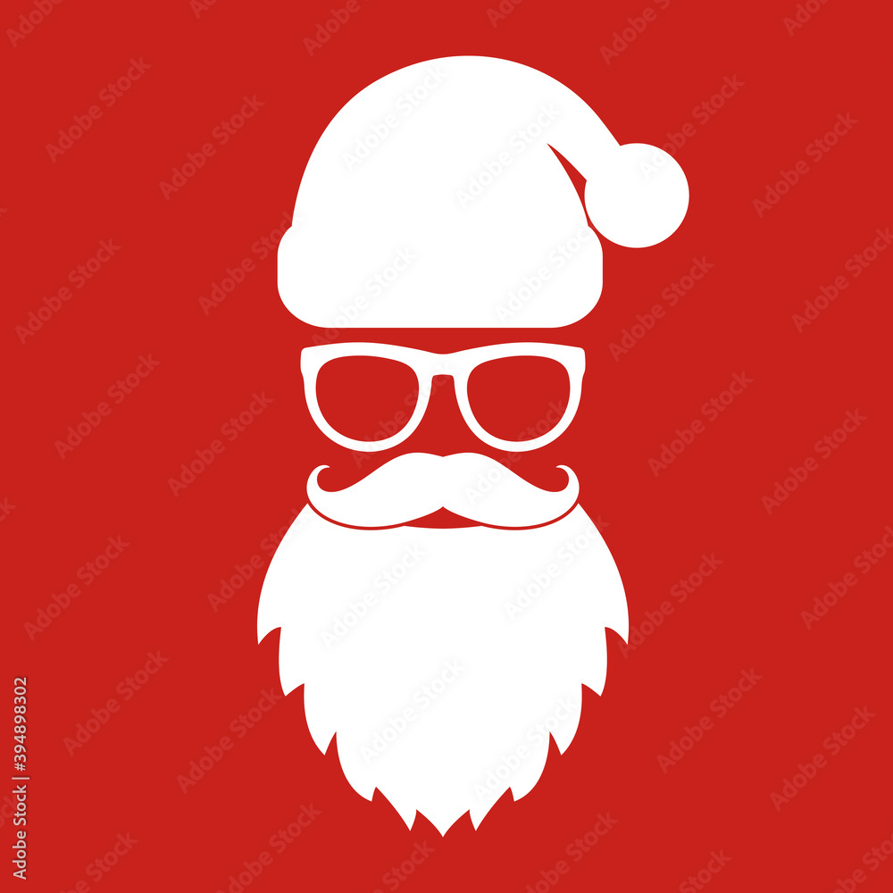 Illustration of Santa Claus avatar.Happy New Year and Merry Christmas.