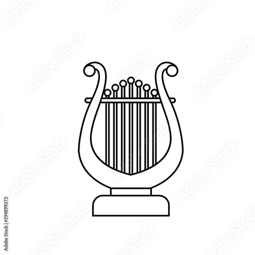  set collection luxury classic lyre mini harp line outline vector icon flat design isolated background
