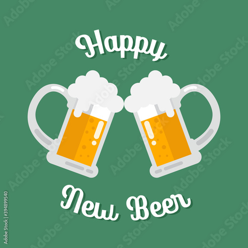 Happy new beer Toasting glasses of beer