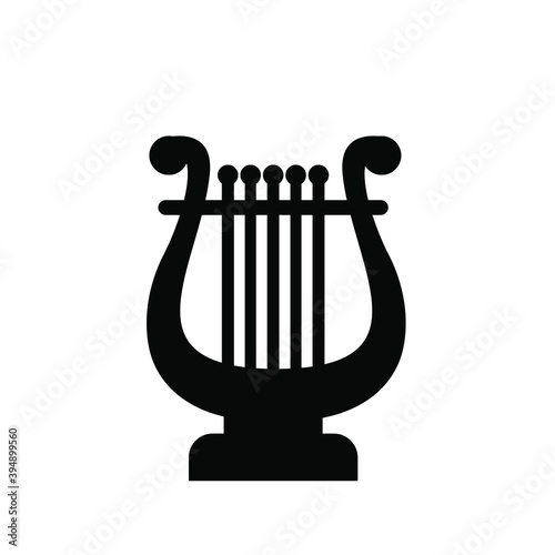beautiful luxury classic lyre mini harp vector icon flat design isolated background