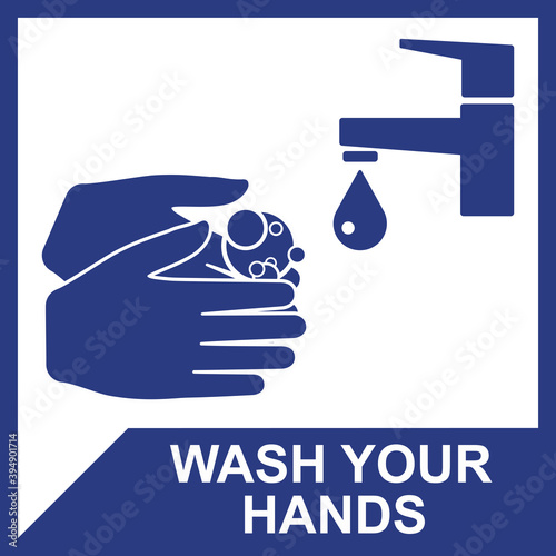 Infographic sign wash your hands. Recommended for offices, schools, for all workplaces or recreational areas. Vector illustration.