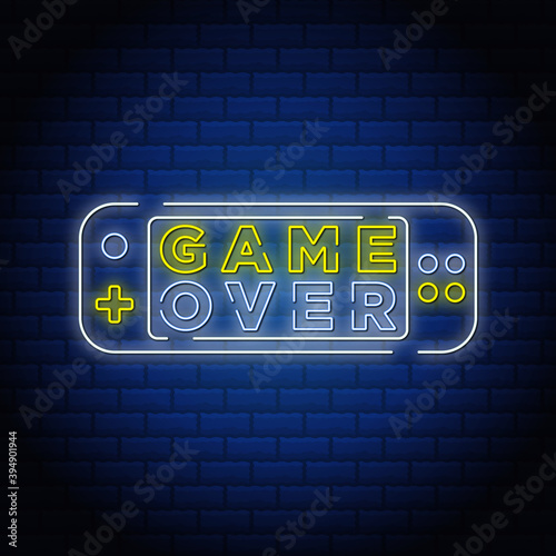 Game over neon sign style text.