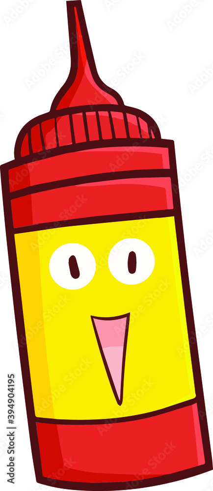 Cute and funny red yellow ketchup bottle Cute and funny red yellow ketchup bottle