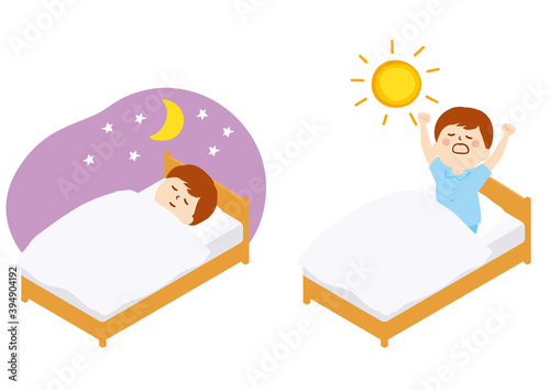 睡眠と起床　男の子