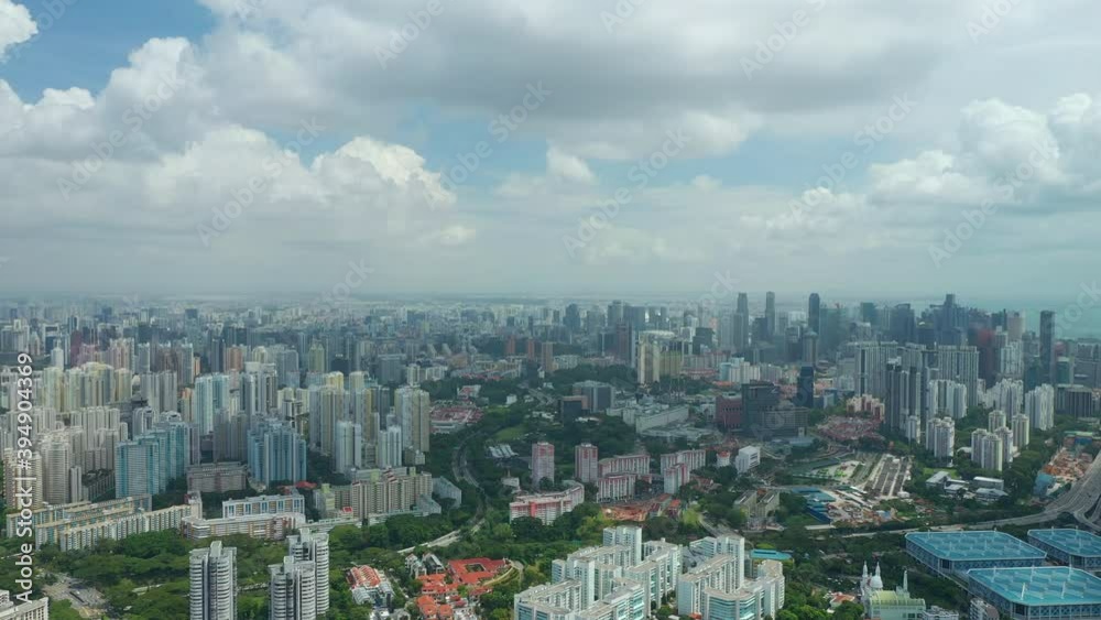 day time singapore city sentosa district downtown view aerial panorama 4k day time singapore city sentosa district downtown view aerial panorama 4k