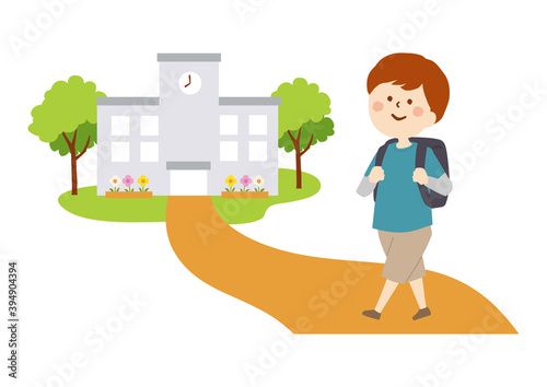 学校へ行く男の子