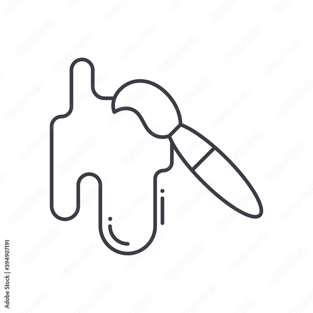 Paint process icon, linear isolated illustration, thin line vector, web design sign, outline concept symbol with editable stroke on white background. Paint process icon, linear isolated illustration, thin line vector, web design sign, outline concept symbol with editable stroke on white background.