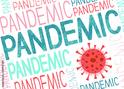Pandemic banner medical concept with dangerous cells. Coronavirus outbreak. Abstract 2019-nCoV background.
