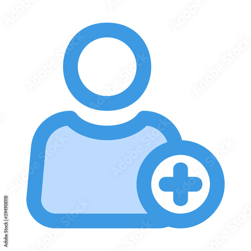 Add User icon vector illustration in blue style for any projects