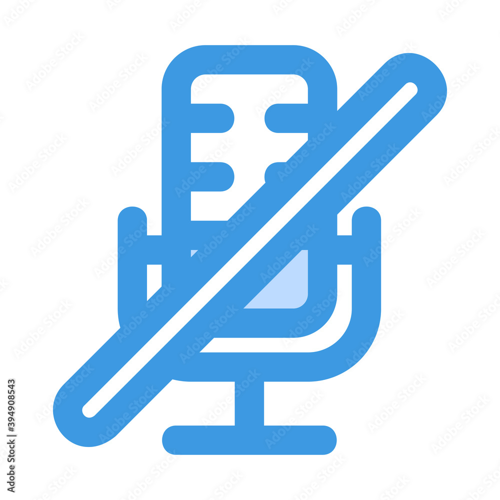 Microphone Off icon icon vector illustration in blue style for any projects Microphone Off icon icon vector illustration in blue style for any projects