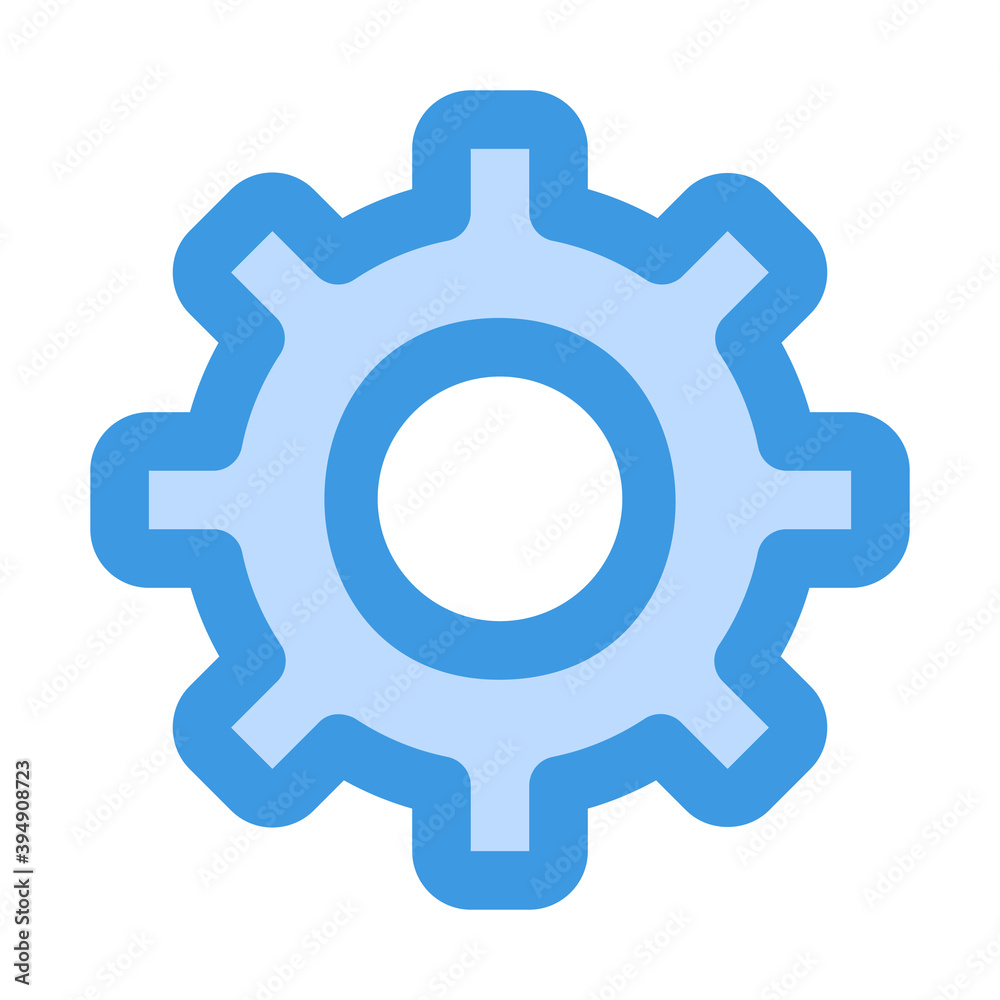 Setting icon icon vector illustration in blue style for any projects