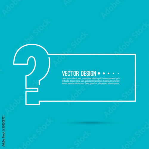 Question mark icon. Help symbol. FAQ sign on blue background. vector. minimal, outline. Quiz symbol.
