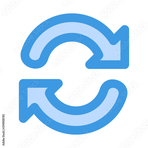 Synchronize icon icon vector illustration in blue style for any projects