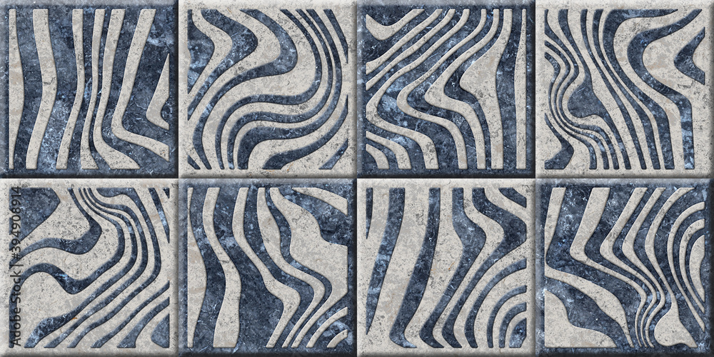 Decorative stone tiles with marble texture and abstract pattern. Element for interior design. Background texture Decorative stone tiles with marble texture and abstract pattern. Element for interior design. Background texture