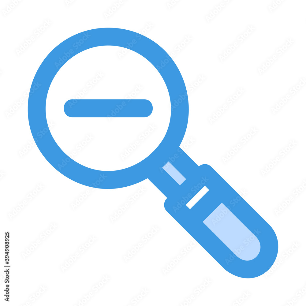 Zoom Out icon vector illustration in blue style for any projects Zoom Out icon vector illustration in blue style for any projects