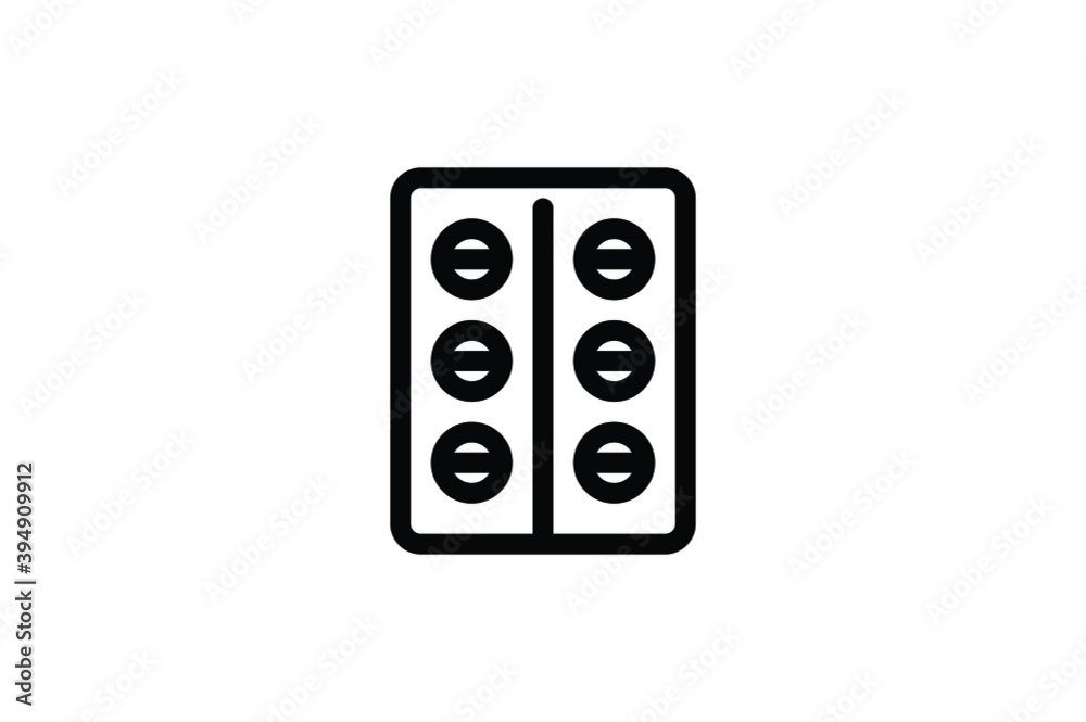 Hospital Outline Icon - Drug Tablet